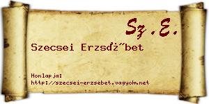 Szecsei Erzsébet névjegykártya