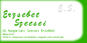 erzsebet szecsei business card